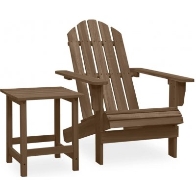 Vidaxl Zahradní židle Adirondack se stolkem masivní jedle hnědá – Zboží Dáma