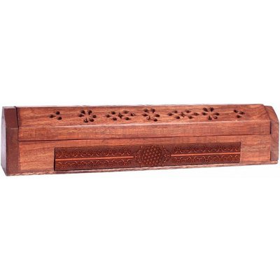 Nefertitis Truhlička a stojánek dřevo na vonné tyčinky s Květinou života cca 31 x 5,5 x 6 cm – Hledejceny.cz