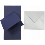 Papírnictví základna tmavě modrá čtverec stříbrná obálka