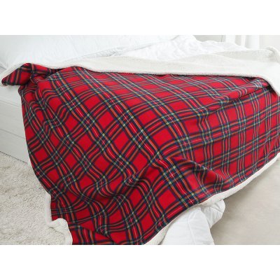 B.E.S. Petrovice Deka s beránkem Buffalo Káro červeno-zelené 150x200 – Zboží Dáma