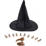 Set čarodějnice prsty klobouk nos brada – Zboží Mobilmania