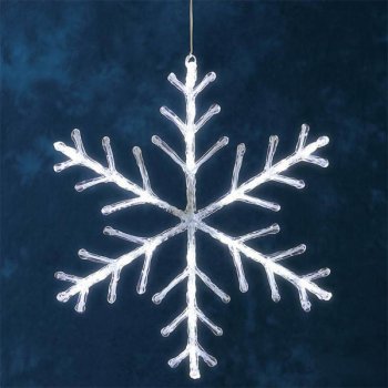KonstSmide Vánoční LED sněhová vločka venkovní, 24xLED studená bílá,  1,44W,m=5m,v=40cm,š=40cm, adaptér 230V - 4440-203 - KonstSmide - vánoční  osvětlení LED od 704 Kč - Heureka.cz