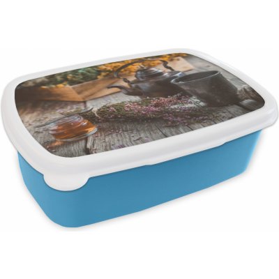 MuchoWow® Lunchbox Lunchbox 17x11 cm Čaj - konvička - bylinky Dětský box na svačinu - oběd - plastový - plechovka na chleba - sendvičový box - box na oběd pro děti – Zboží Mobilmania