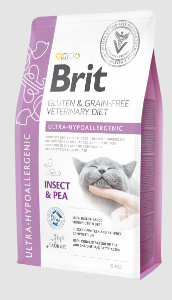 Brit Veterinary Diets Cat GF Ultra-Hypoallergenic Insect & Pea 10 kg