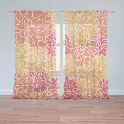 Záclony Barevné květiny: 2 ks - 150x250 cm - Sablio – Hledejceny.cz