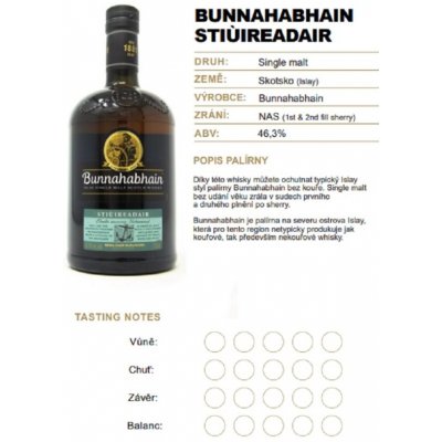 Bunnahabhain Stiúireadair 46,3% 0,04 l (holá láhev) – Zboží Mobilmania