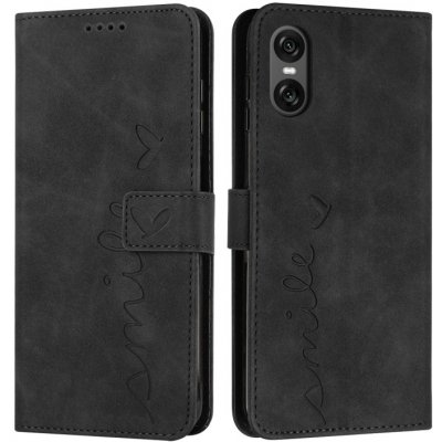 VSECHNONAMOBIL 79524 ART SMILE Peněženkový obal s řemínkem pro Sony Xperia 10 VI černý – Zboží Živě