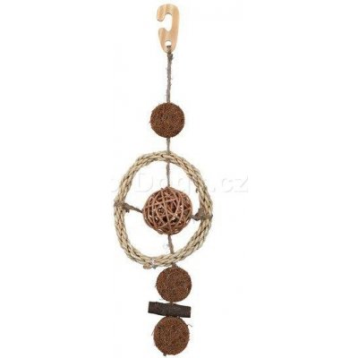 TRIXIE Závěsná hračka kokos a proutěné kuličky na sisalovém vlákně 35 cm – Zboží Mobilmania