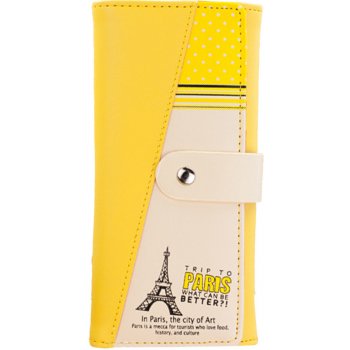 LM moda Dámská peněženka s Eiffelovka žlutá WS005