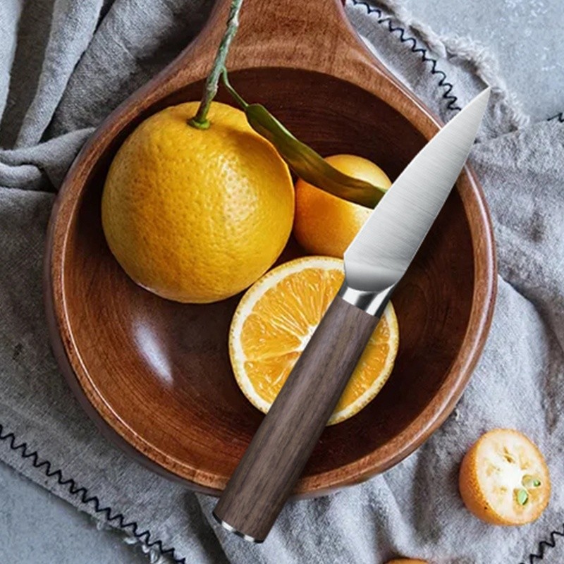 Swityf kuchyňské nože Kuchyňský nůž na zeleninu 7Cr17MoV ořechové dřevo UPK WK 7,5 cm