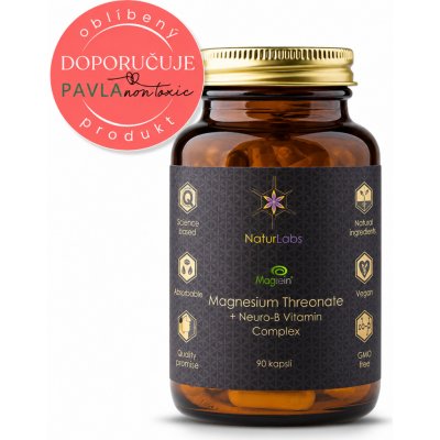 NaturLabs Hořčík Magtein Treonát + Neuro-B Vitamin Komplex 90 kapslí – Hledejceny.cz