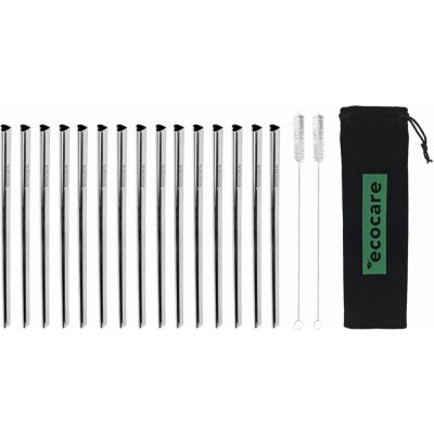 Ecocare Ekologická kovová brčka Srdce Stříbrná 15 ks – Hledejceny.cz