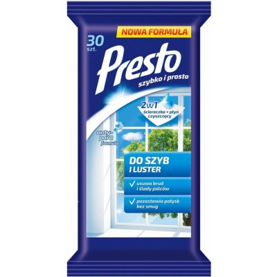 PRESTO čisticí utěrky na okna a zrcadla 30 ks – HobbyKompas.cz