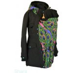 Shara softshellový kabát zimní vsadka se vzorem přední nošení černá/paví pera – Zboží Dáma