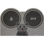 Idea Podložka na krmení Kočka rohožka šedá 60 x 40 cm – Zboží Dáma