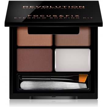 Makeup Revolution Focus & Fix sada pro dokonalé obočí Medium Dark 5,8 g