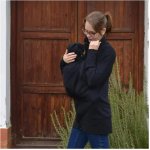 Shara nosící dlouhá mikina teplá černá – Zboží Dáma