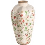 Béžová keramická váza s jahůdkami Wild Strawberries M - Ø 21*35 cm - Clayre & Eef – Hledejceny.cz