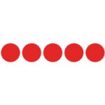 Shiny Červené samolepky pro reliéfní razítka - Ø5cm - ochrana dokumentu - 5 kusů