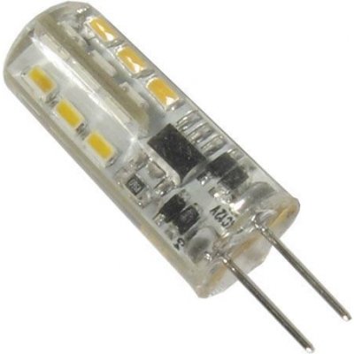 LED 18SMD G4B miniaturní LED žárovka s paticí G4, 1,6W, v silikonu, svit bílá studená