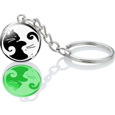 Přívěsek na klíče Yin yang svítí ve tmě kočky – Zboží Mobilmania
