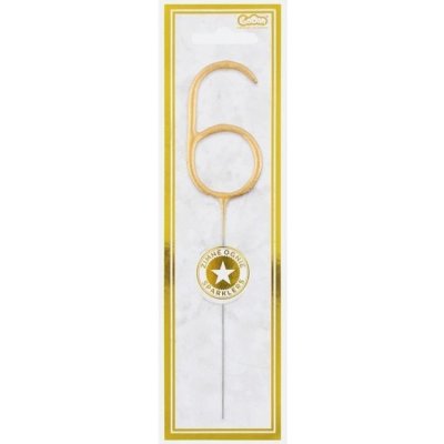 Godan Prskavka ve tvaru čísla 6 zlatá – Zboží Mobilmania