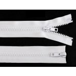 Kostěný zip No 5 dělitelný 2 jezdce / dvoucestný 65 cm bundový - bílý – Hledejceny.cz