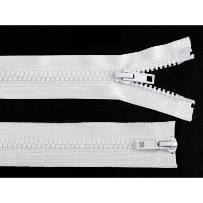 Kostěný zip No 5 dělitelný 2 jezdce / dvoucestný 65 cm bundový - bílý – Hledejceny.cz