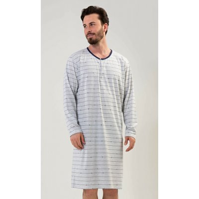 Pánská noční košile s dlouhým rukávem Linea šedá – Hledejceny.cz