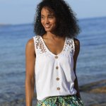 Top s knoflíky a macramé bílá – Hledejceny.cz