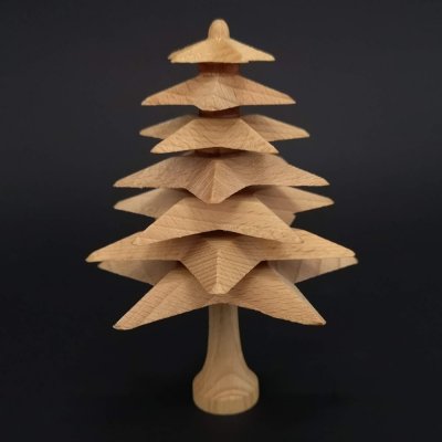 Amadea Dřevěný 3D strom z masivu skládaný 12 cm – Zboží Mobilmania