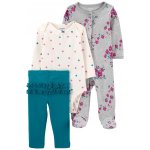Carter's Set 3dílný overal, legíny, body dl. rukáv Grey Floral – Zboží Dáma