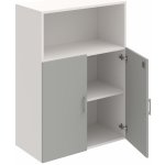 Hobis DZ 3 80 02 Skříň policová dvéřová 111 × 80 cm - Šedá , Bílá , USH hranatá – Zboží Mobilmania