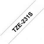 Brother TZE-231S, černý tisk/bílý podklad, laminovaná, 4m, 12mm – Zboží Dáma