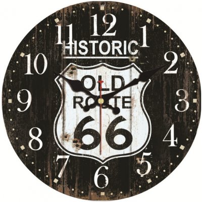 Živá Zeď Dřevěné nástěnné hodiny Old Route 66