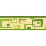 IMPOL TRADE 69032 Samolepící bordura abstrakt zelený 5 m x 6,9 cm – Zboží Dáma