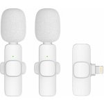 Externí mikrofon 2v1 pro mobilní telefon, lightning, barva bílá – Zboží Mobilmania