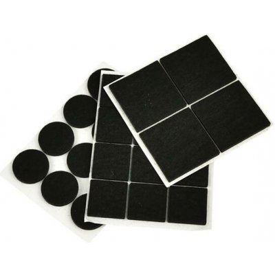GEKO Samolepící plstěné podložky pod nábytek 28ks, kulaté 25mm, čtvercové 25x25mm a 40x40mm G29812 – Zboží Mobilmania