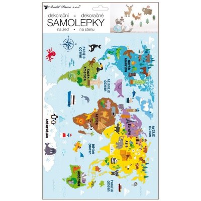 Anděl Přerov Samolepka na zeď mapa světa, rozměry 24 x 42 cm – Hledejceny.cz