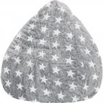 Sitting Point sedací vak Fluffy Stars plyš L šedý 90 x 70 cm – Sleviste.cz