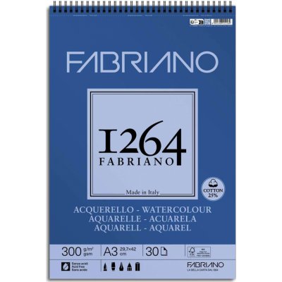 Fabriano Skicák 1264 Aquarelle 300 g/m2 30 archů A3 – Zboží Mobilmania