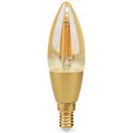 Nedis Chytrá LED žárovka Wi-Fi Filament / E14 / svíčka / 4,9W / 230V / 470lm / teplá bílá / 1800 - 3000K / stmívatelná / sklo – Hledejceny.cz