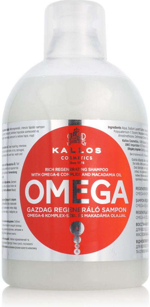 Příslušenství k Kallos šampon s Omega komplexem pro poničené vlasy 1000 ml  - Heureka.cz