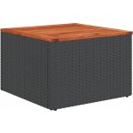 OMAXI 333604 Zahradní stolek černý 55x55x37 cm polyratan a akáciové dřevo – Hledejceny.cz