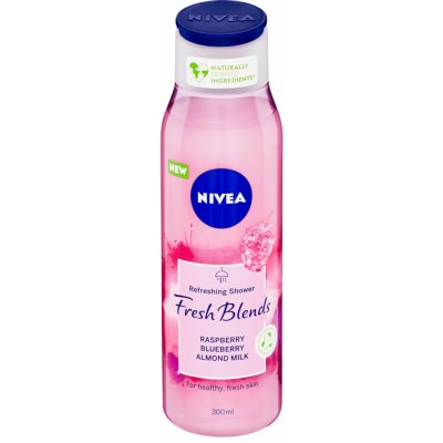 Nivea Fresh Blends Raspberry & Blueberry & Almond Milk osvěžující sprchový gel 300 ml – Zboží Mobilmania
