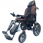 Zoela 6005AR Elektrický skládací vozík s automatickým polohováním nohou i opěrky hnědé polstrování – Zboží Dáma