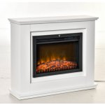 Homcom Elektrický krb 3D LED plameny dálkové ovládání časovač MDF bílý – Hledejceny.cz