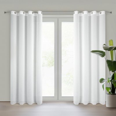 EUROFIRANY ZÁCLONA NA KROUŽCÍCH TIRSA 140X250 CM BÍLÁ – Hledejceny.cz