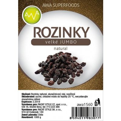 AWA superfoods Rozinky velké natural Jumbo 1 kg