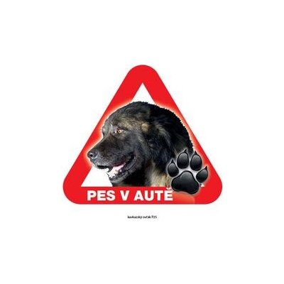 Grel nálepka na plech pozor pes v autě kavkavský ovčák – Zboží Mobilmania